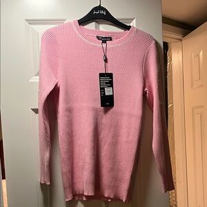 Elegant Pink Crew Neck Sweater